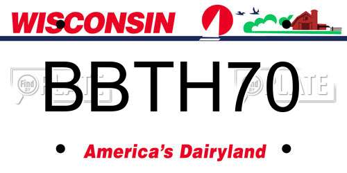 BBTH70 Wisconsin License Plate