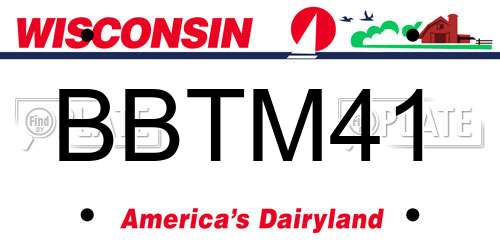 BBTM41 Wisconsin License Plate