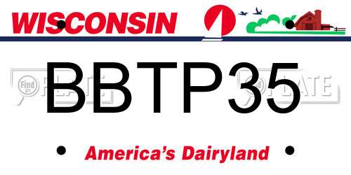 BBTP35 Wisconsin License Plate