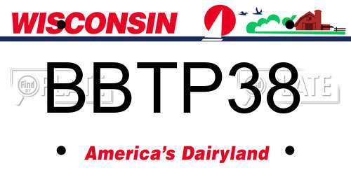 BBTP38 Wisconsin License Plate