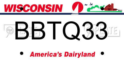 BBTQ33 Wisconsin License Plate