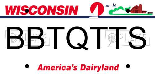 BBTQTTS Wisconsin License Plate