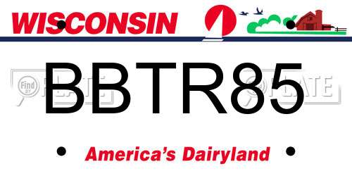 BBTR85 Wisconsin License Plate