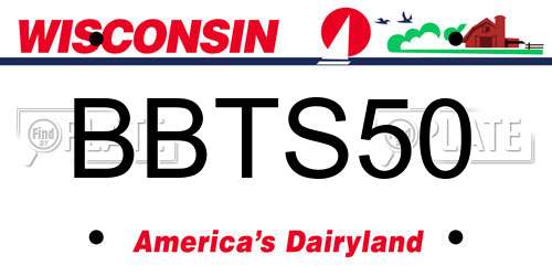 BBTS50 Wisconsin License Plate