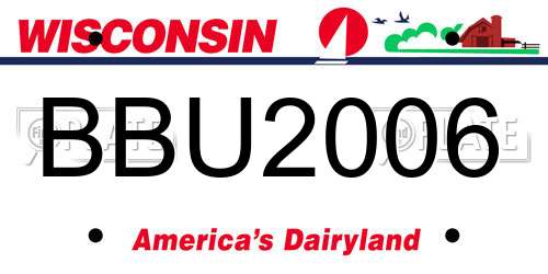 BBU2006 Wisconsin License Plate
