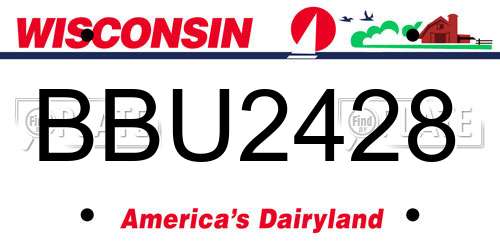 BBU2428 Wisconsin License Plate