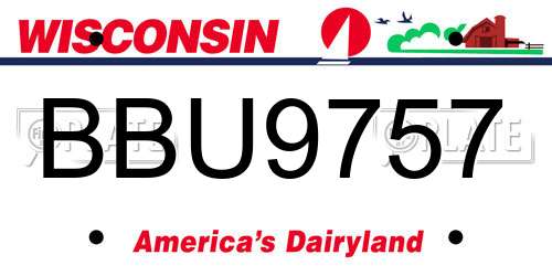 BBU9757 Wisconsin License Plate