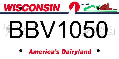 BBV1050 Wisconsin License Plate