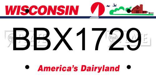 BBX1729 Wisconsin License Plate