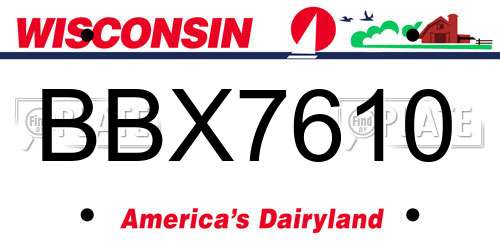 BBX7610 Wisconsin License Plate