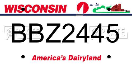 BBZ2445 Wisconsin License Plate
