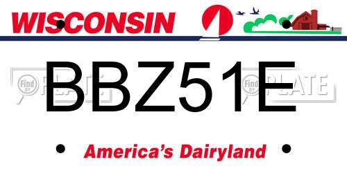 BBZ51E Wisconsin License Plate