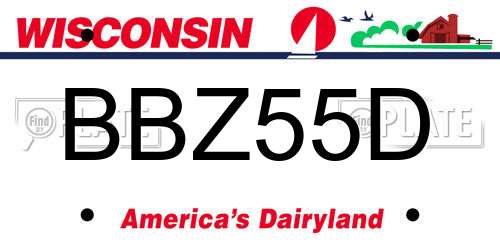 BBZ55D Wisconsin License Plate