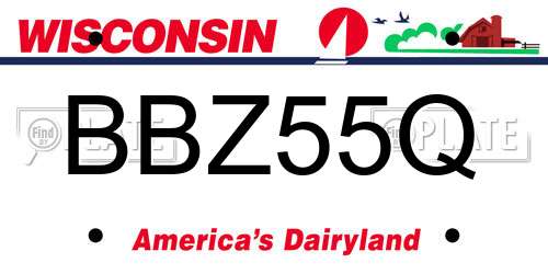 BBZ55Q Wisconsin License Plate