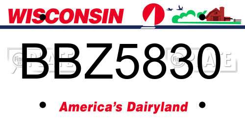 BBZ5830 Wisconsin License Plate