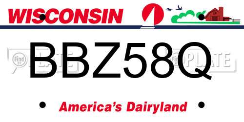 BBZ58Q Wisconsin License Plate