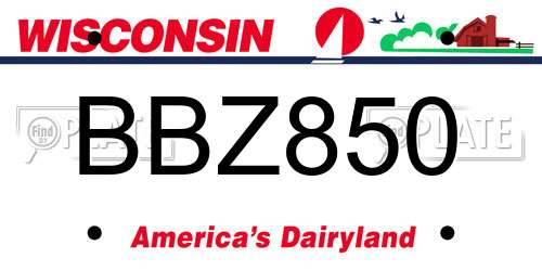 BBZ850 Wisconsin License Plate