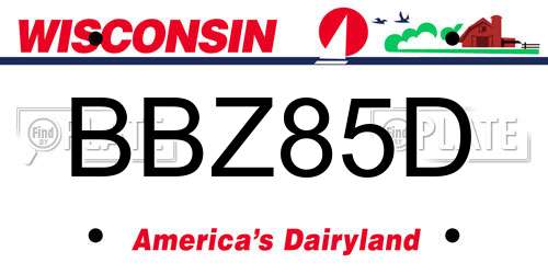 BBZ85D Wisconsin License Plate