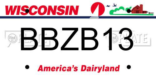 BBZB13 Wisconsin License Plate