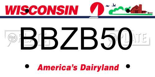 BBZB50 Wisconsin License Plate