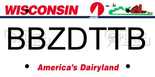 BBZDTTB Wisconsin License Plate