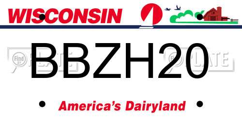 BBZH20 Wisconsin License Plate