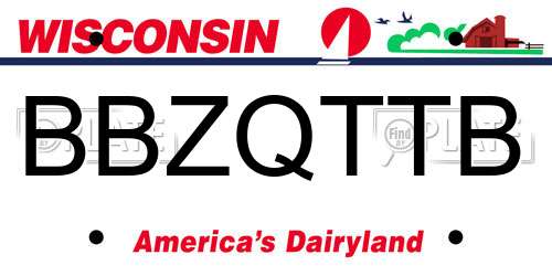 BBZQTTB Wisconsin License Plate