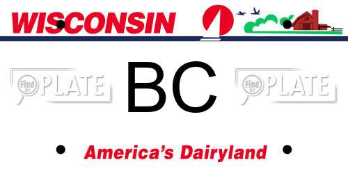BC Wisconsin License Plate