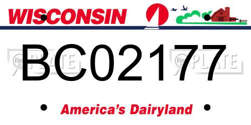 BC02177 Wisconsin License Plate