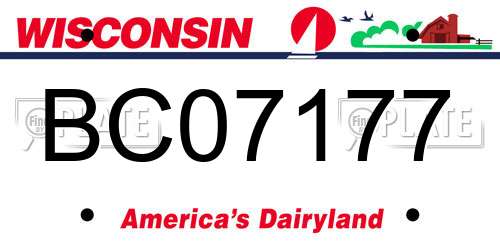 BC07177 Wisconsin License Plate