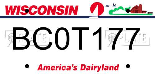 BC0T177 Wisconsin License Plate