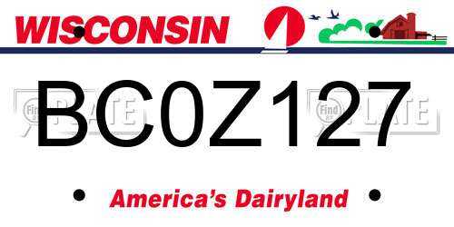 BC0Z127 Wisconsin License Plate