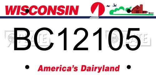 BC12105 Wisconsin License Plate