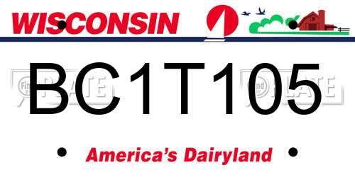BC1T105 Wisconsin License Plate