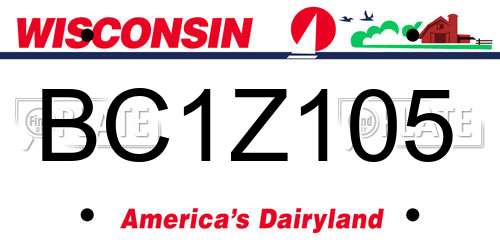 BC1Z105 Wisconsin License Plate