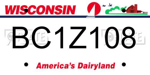 BC1Z108 Wisconsin License Plate
