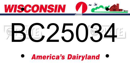 BC25034 Wisconsin License Plate