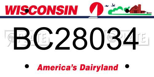 BC28034 Wisconsin License Plate