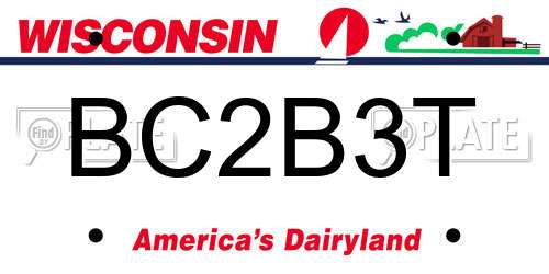 BC2B3T Wisconsin License Plate