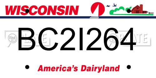 BC2I264 Wisconsin License Plate