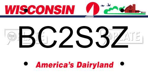BC2S3Z Wisconsin License Plate