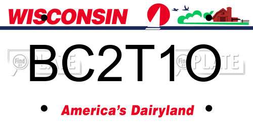 BC2T1O Wisconsin License Plate