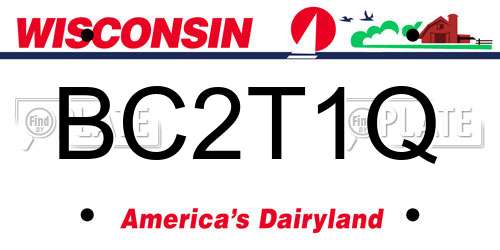 BC2T1Q Wisconsin License Plate