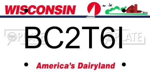 BC2T6I Wisconsin License Plate