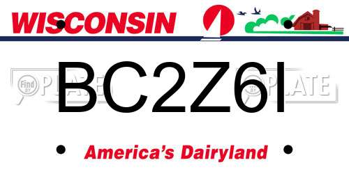 BC2Z6I Wisconsin License Plate