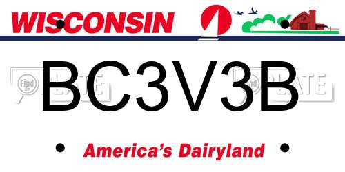 BC3V3B Wisconsin License Plate
