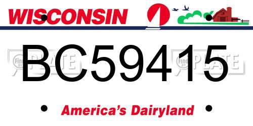 BC59415 Wisconsin License Plate