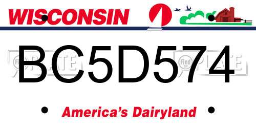 BC5D574 Wisconsin License Plate