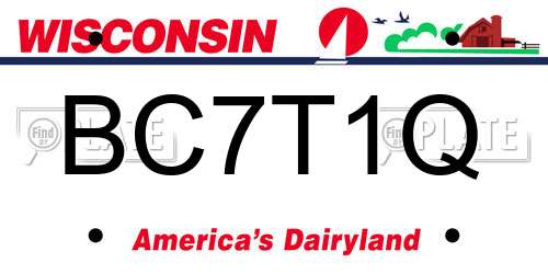 BC7T1Q Wisconsin License Plate