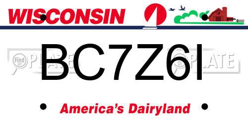 BC7Z6I Wisconsin License Plate